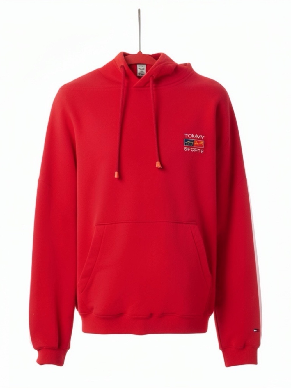 Tommy Hilfiger Red Men's Hooded Pullover with Logo